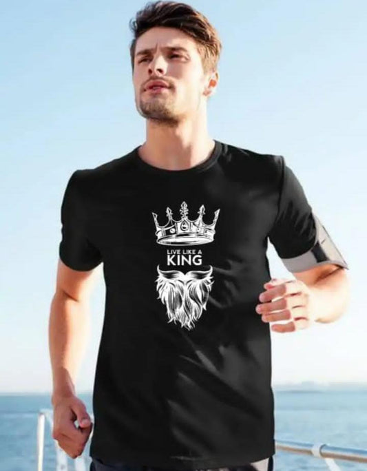 Men Polyester Printed Track Suit Black Live Like King