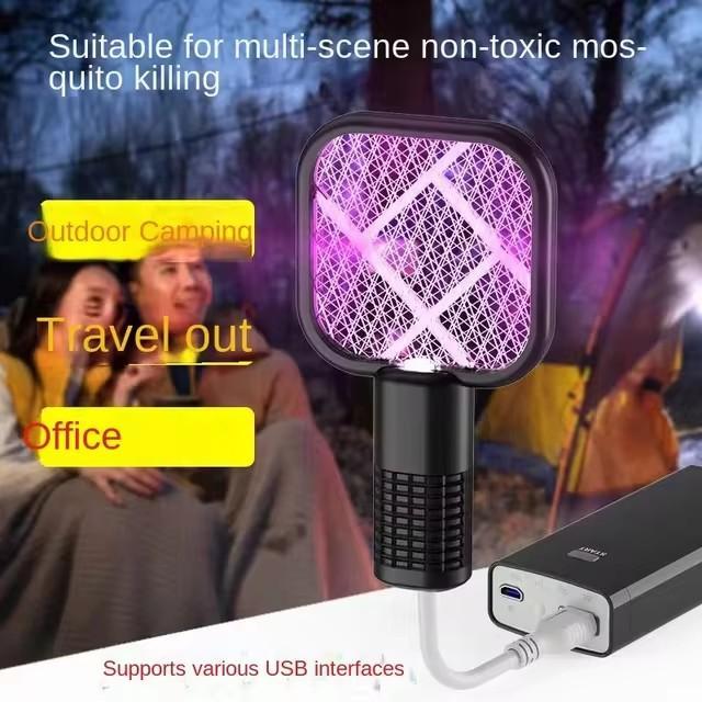 Portable Electric Mosquito Swatter Pink Black USB