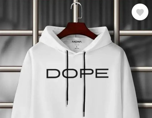 Men Cotton Hoodie DOPE Print White XL to XXL