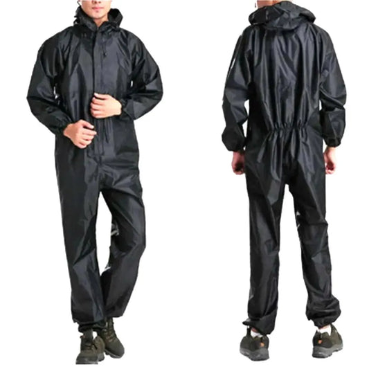 Waterproof Men's Rain Suit Black Full Body