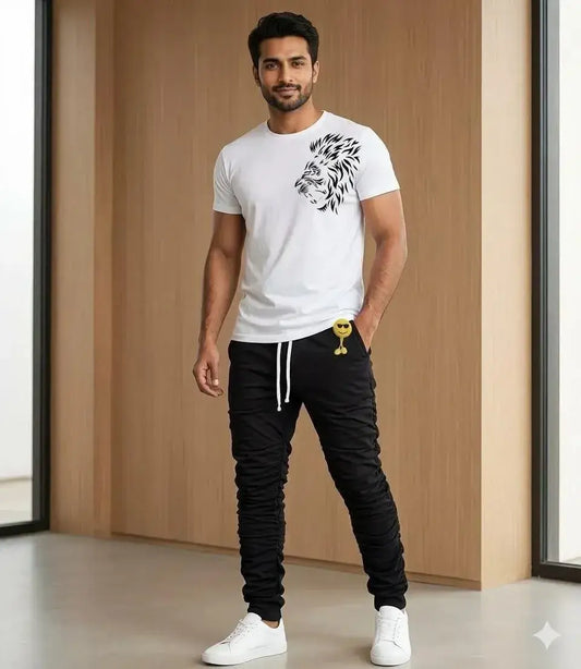 2 Pcs Men's Polyester Printed Track Suit