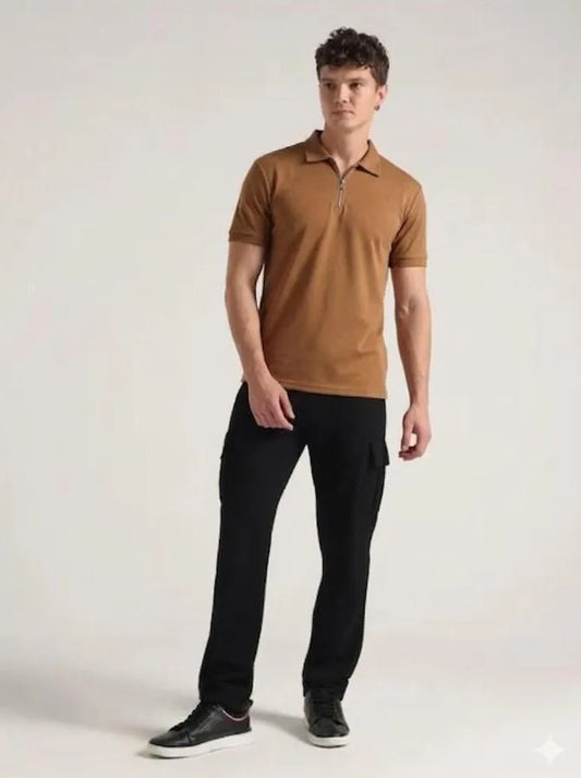 2 Pcs Men's Dri Fit Plain Ziper Track Suit