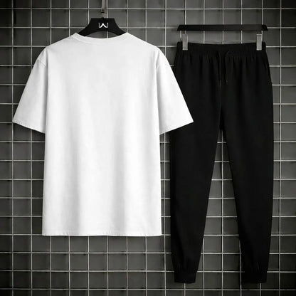 BMW Printed Track Suit White Black Men Polyester