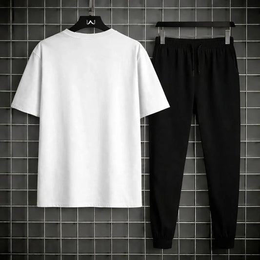 BMW Printed Track Suit White Black Men Polyester