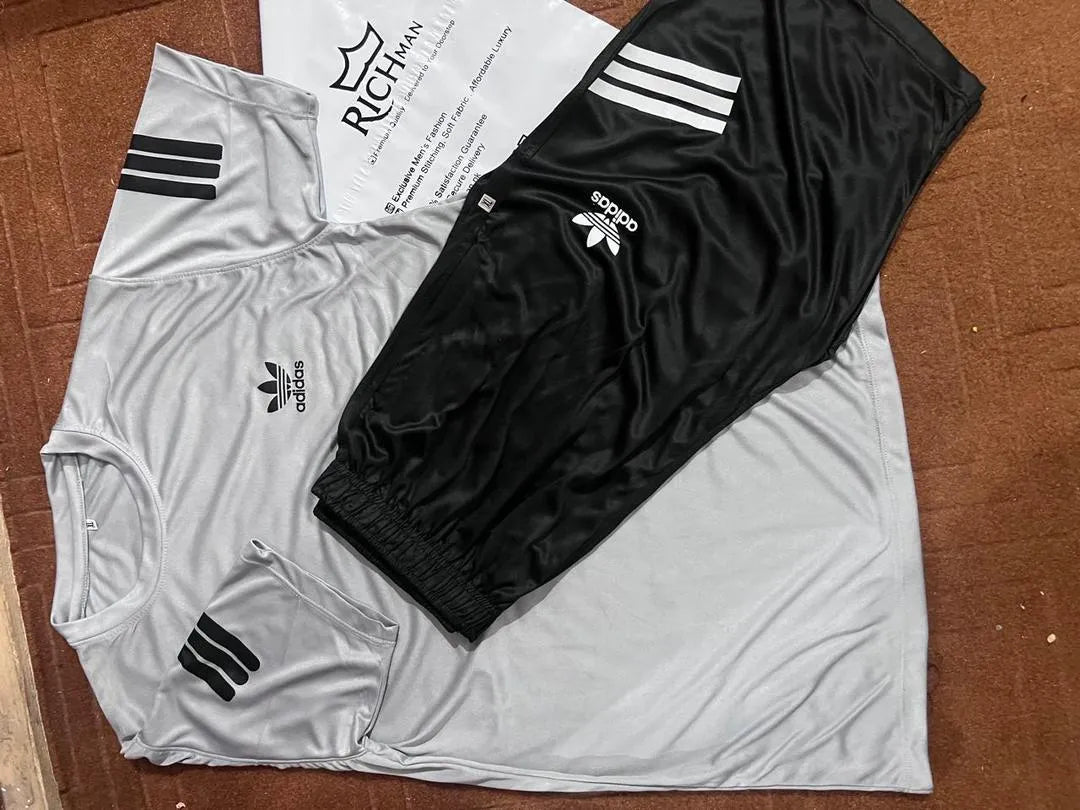 Nikkar Tracksuit White Black 2Pc Summer Casual