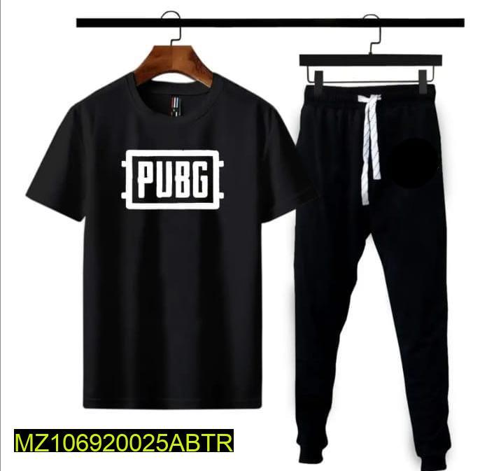 Men PUBG Printed Track Suit Black Polyester Medium to XL