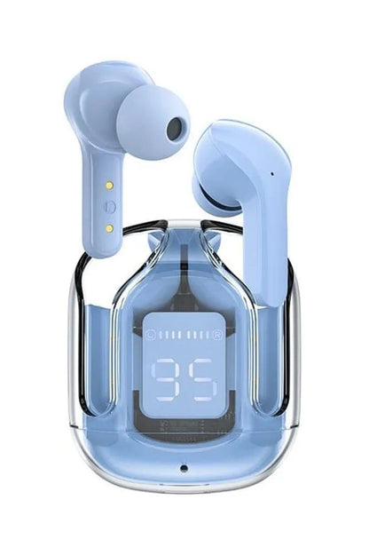 Stylish Blue Air31 Earbuds with Battery Display