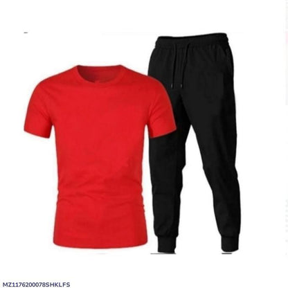 Men Red Cotton Track Suit Medium to XL