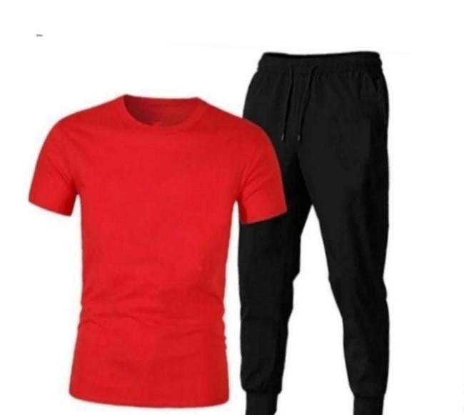 Men Red Cotton Track Suit Medium to XL