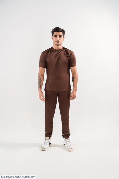 Men's Dri Fit Slim Fit Track Suit Brown