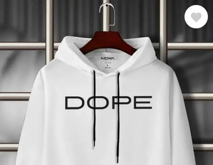 Men Cotton Hoodie DOPE Print White XL to XXL