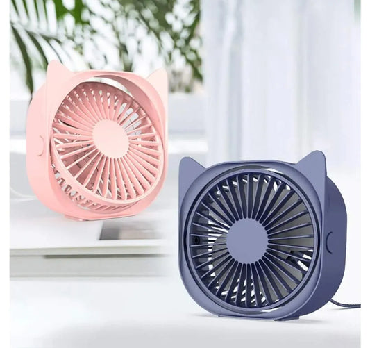 Portable Cat-Eye Desk Fan Pink Blue 2W