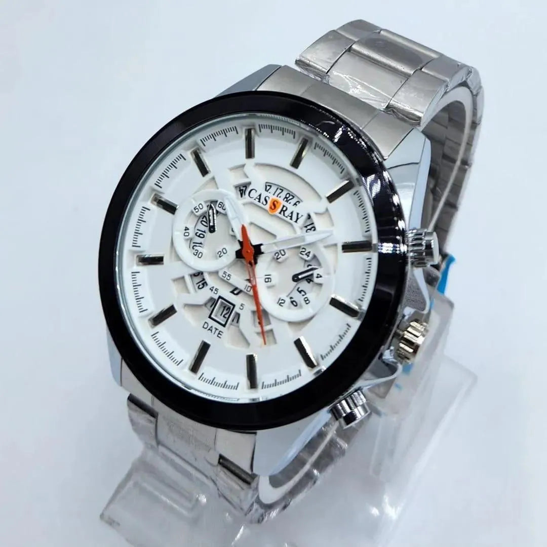 Men's Stainless Steel Chain Strap Watches Black Golden