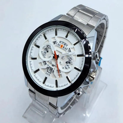 Men's Stainless Steel Chain Strap Watches Black Golden