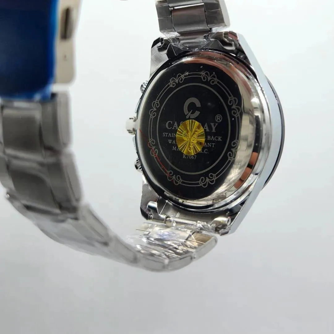 Men's Stainless Steel Chain Strap Watches Black Golden