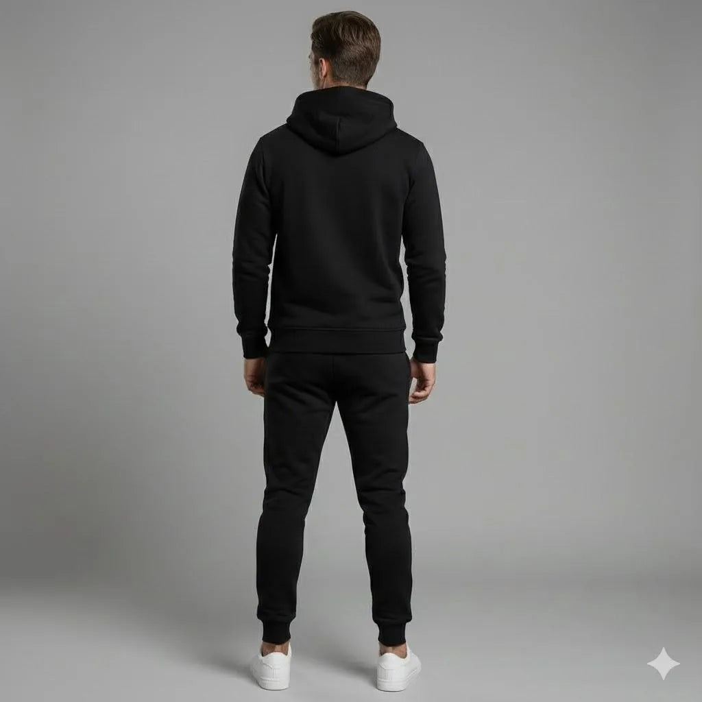 2 Pcs Men's Polyester Printed Hoodie Track Suit