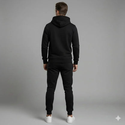2 Pcs Men's Polyester Printed Hoodie Track Suit