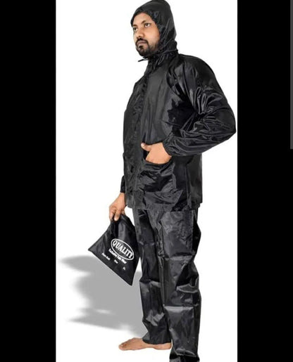 Waterproof Men's Rain Suit Black Full Body