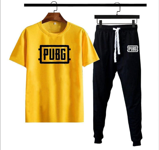 Men PUBG Graphic Cotton Track Suit Yellow Black