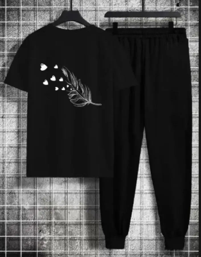 2 Pcs Women's Stitched Cotton Printed Tracksuit