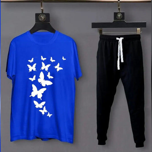 2 Pcs Women's Stitched Cotton Printed Tracksuit
