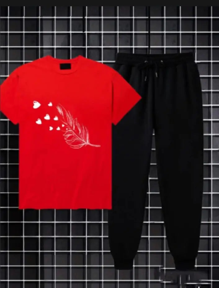 2 Pcs Women's Stitched Cotton Printed Tracksuit