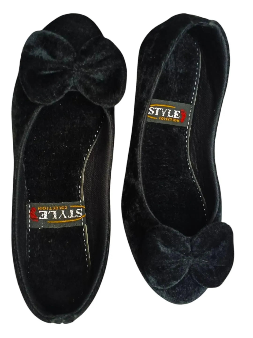 Black Velvet Bow Pumps for Women Wedding Office Wear