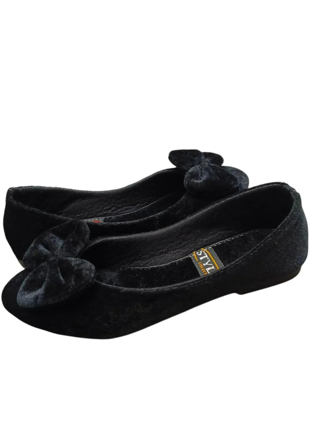 Black Velvet Bow Pumps for Women Wedding Office Wear
