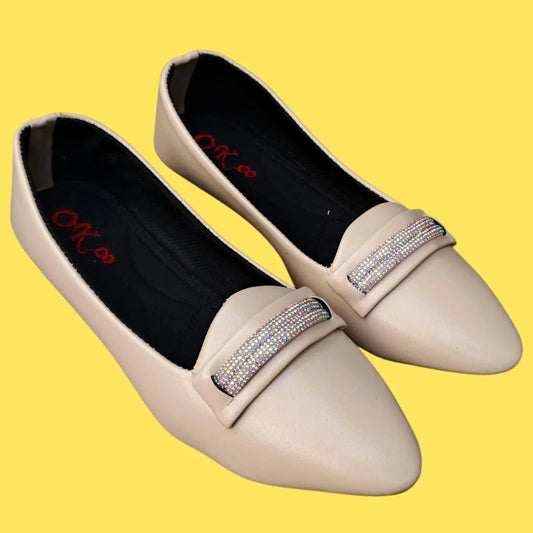 Women Synthetic Leather Formal Pumps Off White Size 7-10