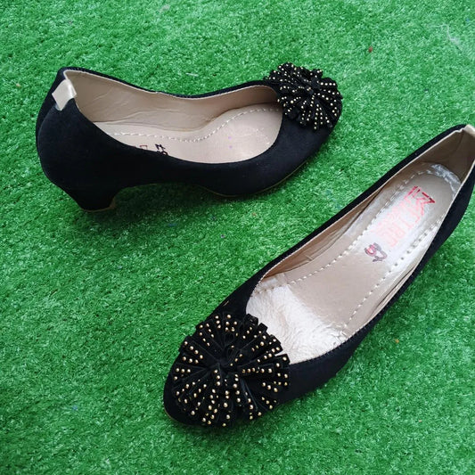 Black Rhinestone Bow Women's Flat Shoes Size 6-11