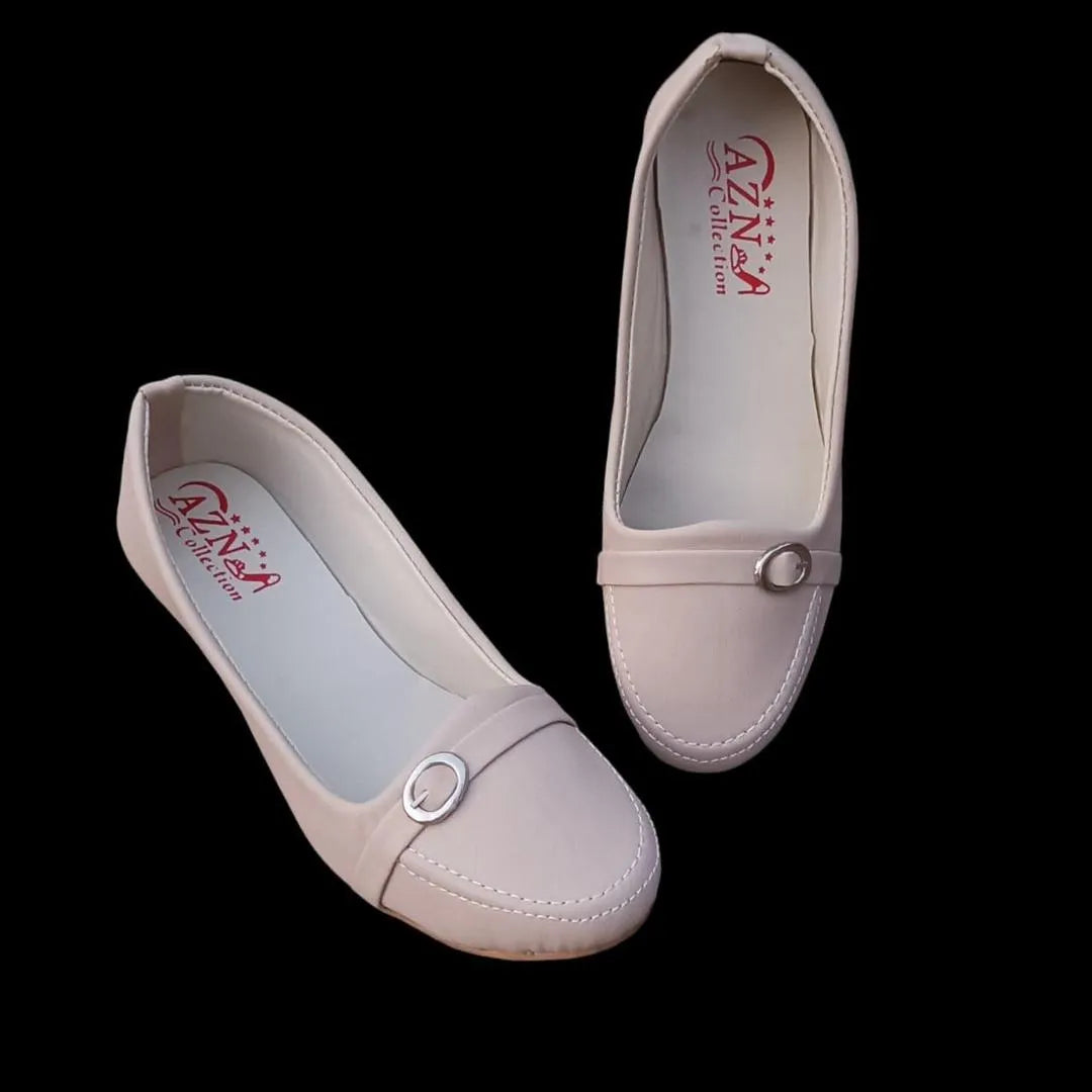 Off-White Rhinestone Slip-On Pumps for Women