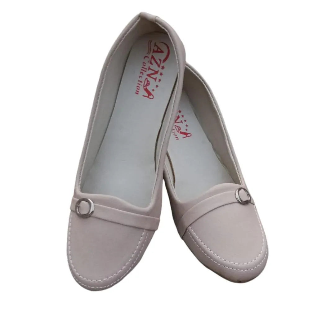 Off-White Rhinestone Slip-On Pumps for Women