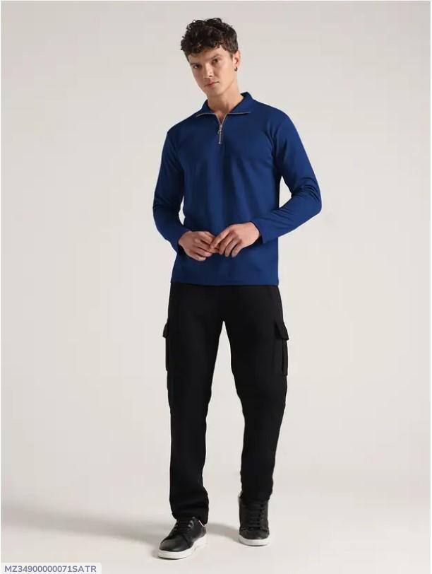 Men's Blue Polyester Track Suit Slim Fit 2Pcs