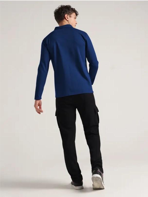 Men's Blue Polyester Track Suit Slim Fit 2Pcs