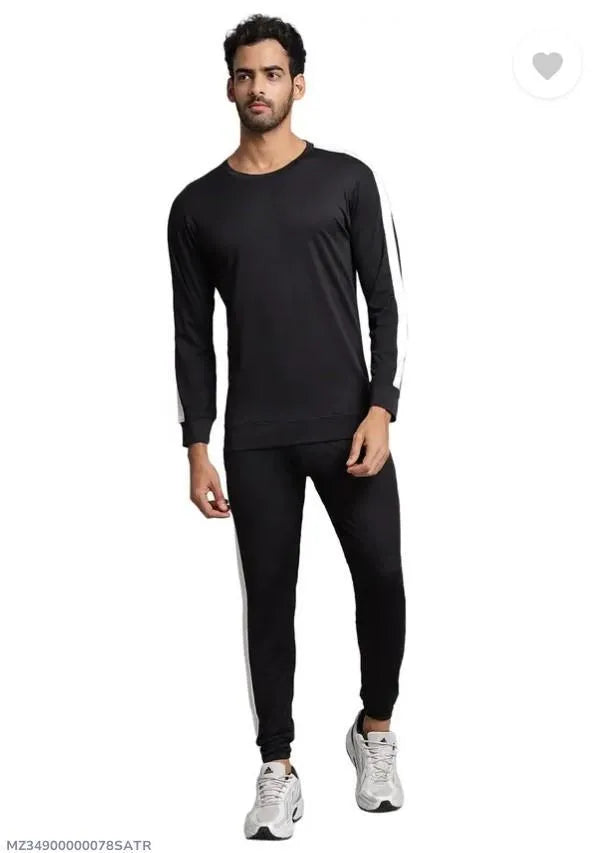 Men Dri Fit Black Track Suit 2 Pcs Slim Fit