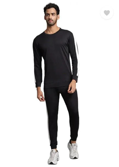 Men Dri Fit Black Track Suit 2 Pcs Slim Fit
