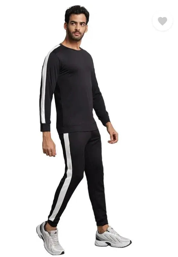 Men Dri Fit Black Track Suit 2 Pcs Slim Fit