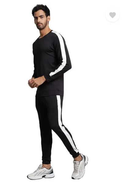 Men Dri Fit Black Track Suit 2 Pcs Slim Fit