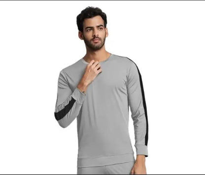 Men Grey Dri Fit Track Suit Slim Fit Slim Trousers