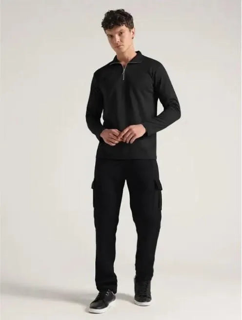 2 Pcs Men's Dri Fit Plain Zipper Track Suit