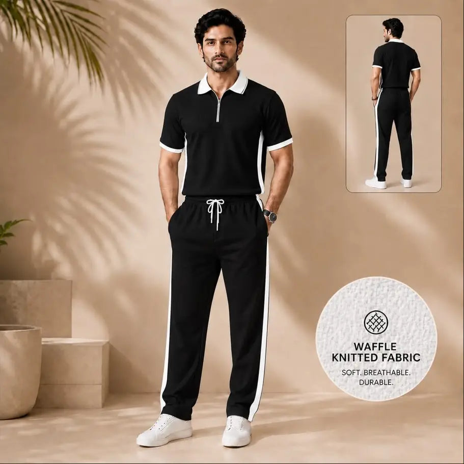 2 Pcs Men's Dri Fit Texture Track Suit