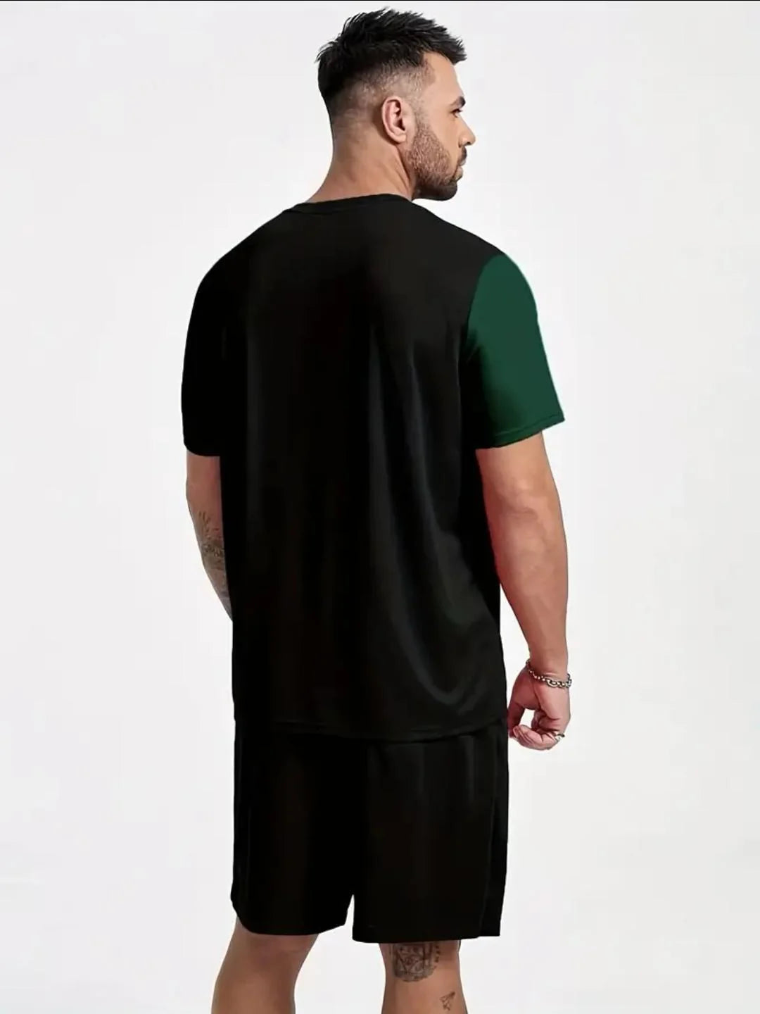 Men's Black Polyester Plain Track Suit