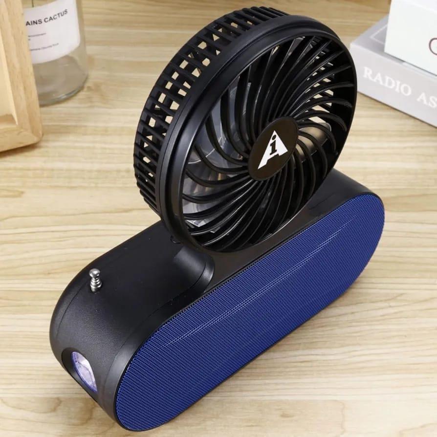 Solar Fan with Music & LED Light for Outdoor Use