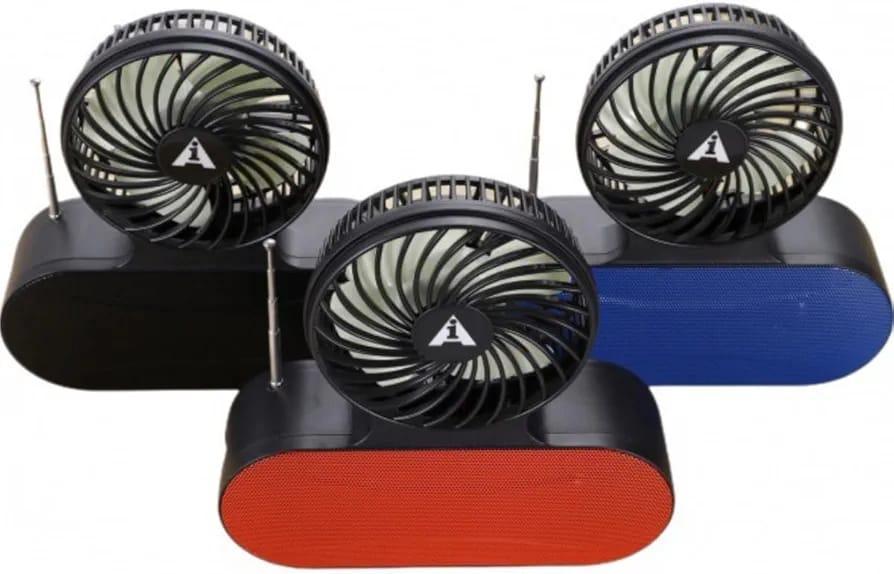 Solar Fan with Music & LED Light for Outdoor Use