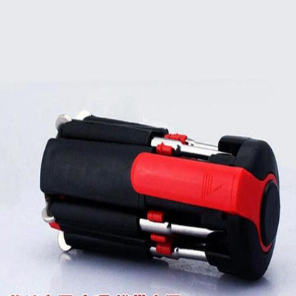 Compact 8-in-1 Screwdriver Tool Red Black ABS