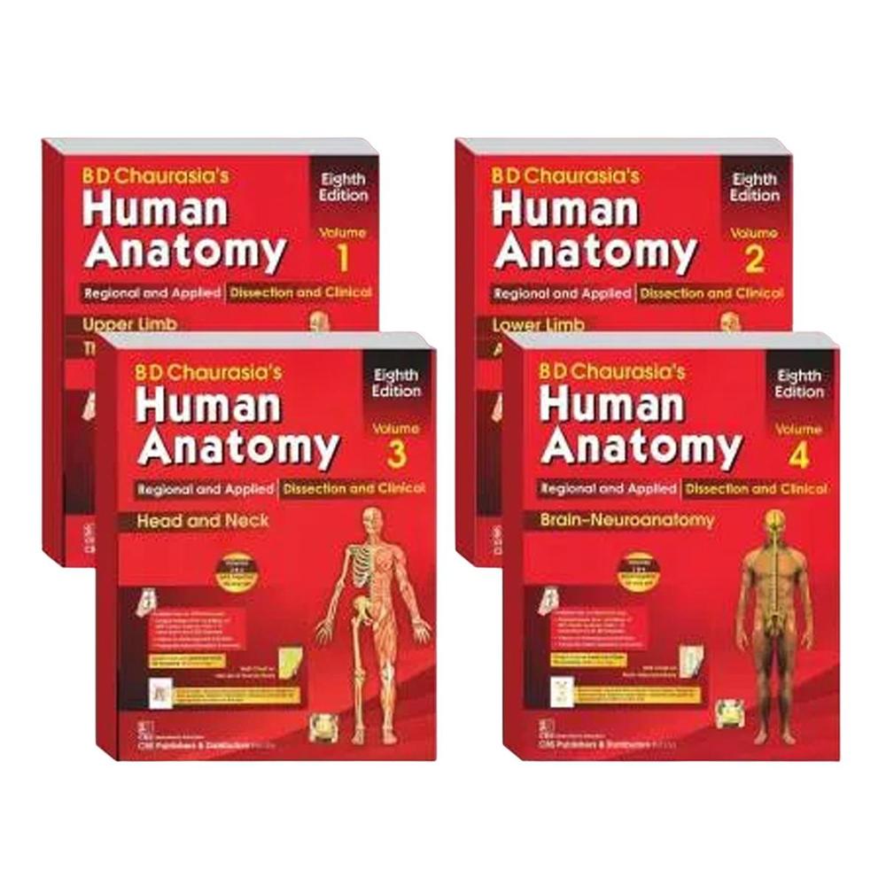 BD Chaurasia Human Anatomy 8th Edition Set of 4