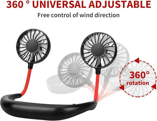 Portable USB Neck Fan White 3cm ABS